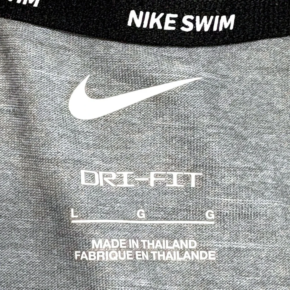 Nike Swim Dri-FIT Heather Grey UPF 40+ Rash Guard Mens Large‎